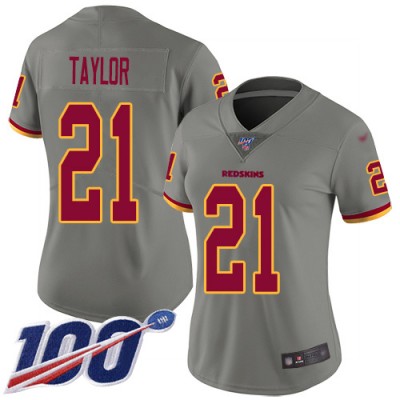 Nike Washington Commanders #21 Sean Taylor Gray Women's Stitched NFL Limited Inverted Legend 100th Season Jersey